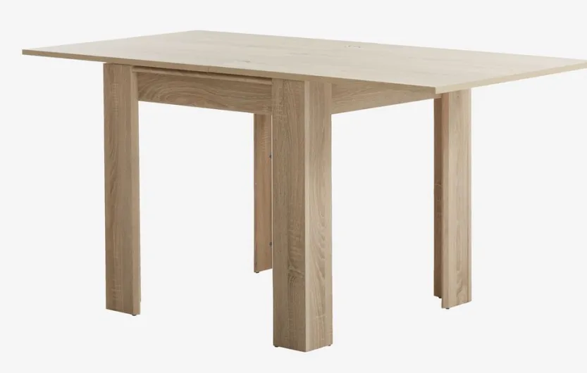 Eettafel HASLUND 80x80/160 eiken