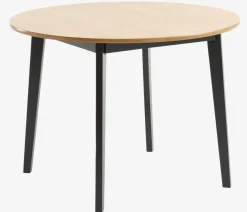 Eettafel JEGIND Ø105 eiken/zwart