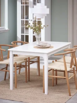 Eettafel KIRKEBY 80x130/220 wit