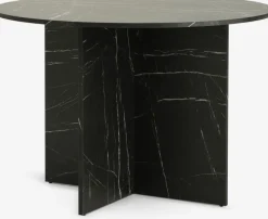 Eettafel KRONDAL Ø110 marmer zwarte kleur