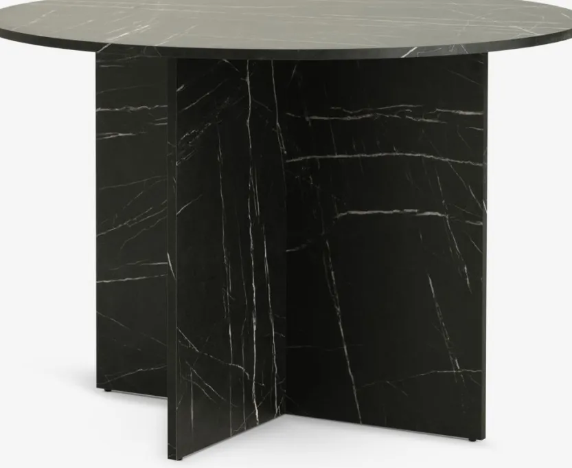 Eettafel KRONDAL Ø110 marmer zwarte kleur