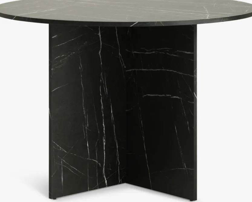 Eettafel KRONDAL Ø110 marmer zwarte kleur