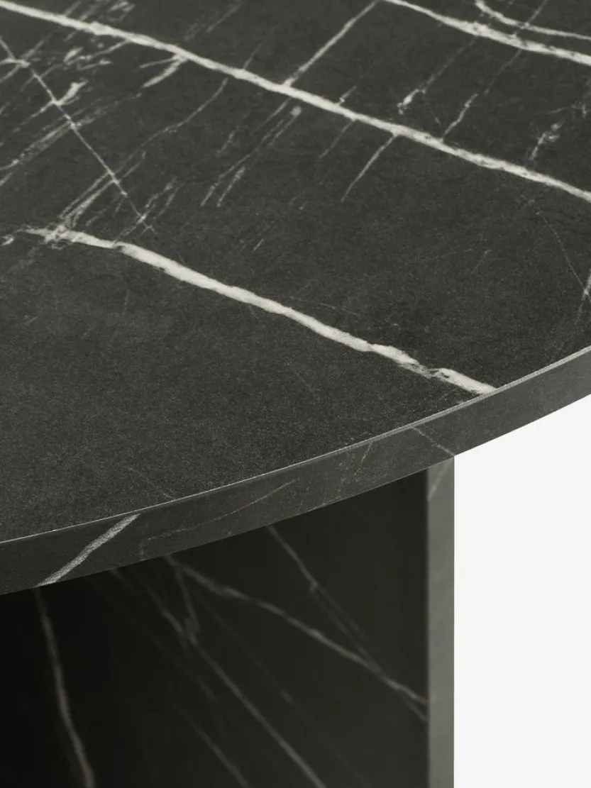 Eettafel KRONDAL Ø110 marmer zwarte kleur