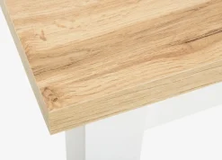 Eettafel MARKSKEL 90x150/193 wit/eiken kleur