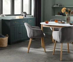 Eettafel MARSTRAND Ø110/110x200 wit/naturel