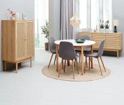 Eettafel MARSTRAND Ø110/110x200 wit/naturel