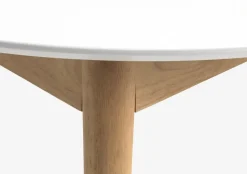 Eettafel MARSTRAND Ø110/110x200 wit/naturel