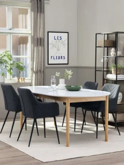 Eettafel MARSTRAND 100x200/280 wit/naturel