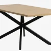 Eettafel NORTOFT 95x200 eiken kleur/zwart
