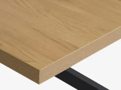 Eettafel NORTOFT 95x200 eiken kleur/zwart