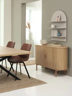 Eettafel NORTOFT 95x200 eiken kleur/zwart