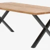 Eettafel ROSLEV 95×200 naturel eiken/zwart