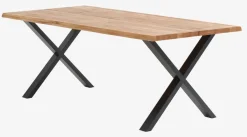 Eettafel ROSLEV 95×200 naturel eiken/zwart