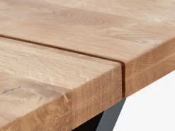 Eettafel ROSLEV 95×200 naturel eiken/zwart