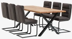 Eettafel ROSLEV 95×200 naturel eiken/zwart