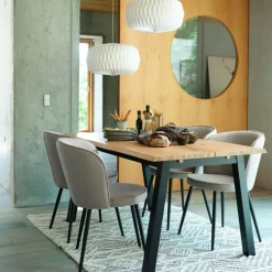 Eettafel SKOVLUNDE 90x160 naturel eiken/zwart