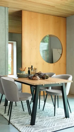 Eettafel SKOVLUNDE 90x160 naturel eiken/zwart