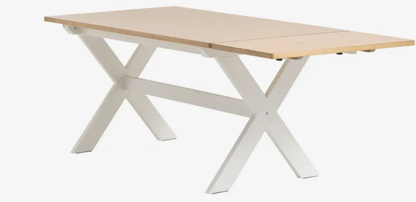Eettafel VISLINGE 90x150 naturel/wit