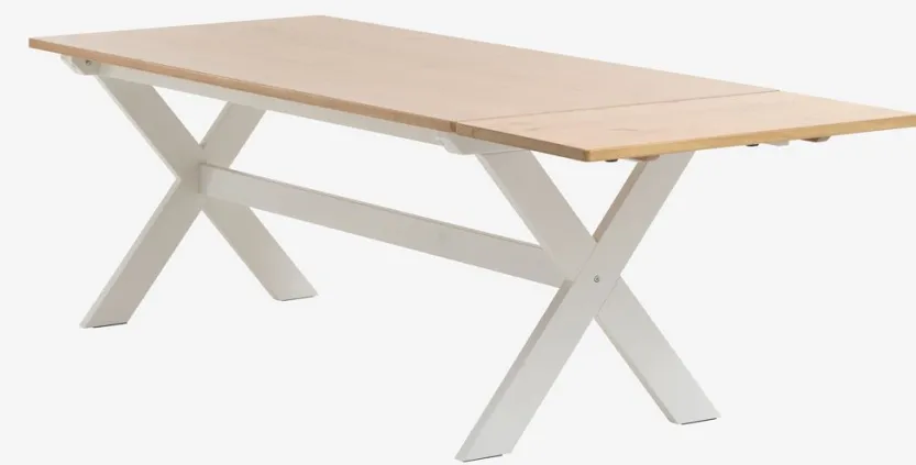 Eettafel VISLINGE 90x190 naturel/wit