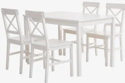 EJBY L118 tafel wit + 4 EJBY stoelen wit