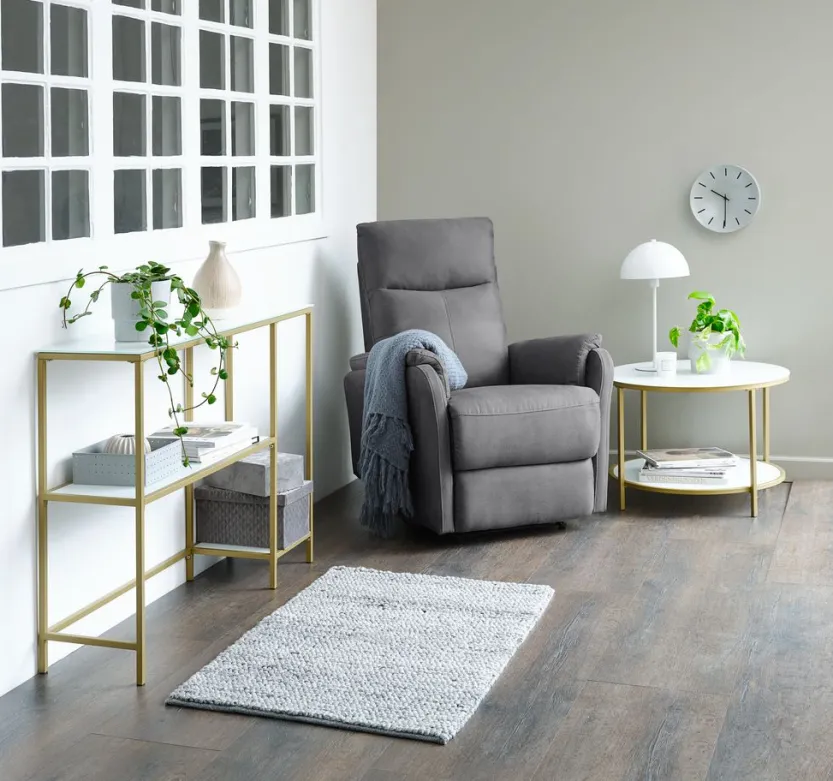 Fauteuil ABILDSKOV elektrisch grijze stof