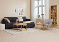 Fauteuil HOLMDRUP grijs/eiken