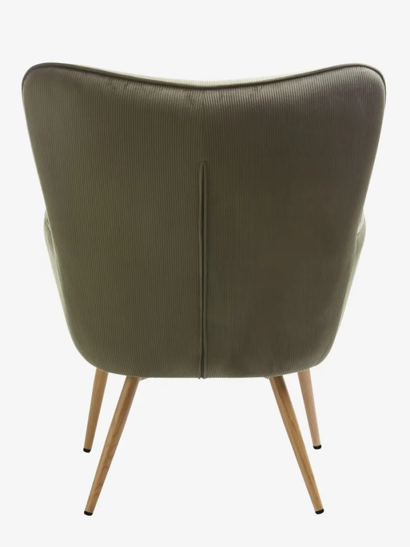 Fauteuil HUNDESTED corduroy groen/eiken kleur