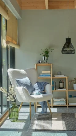 Fauteuil HUNDESTED off-white teddy/eiken kleur