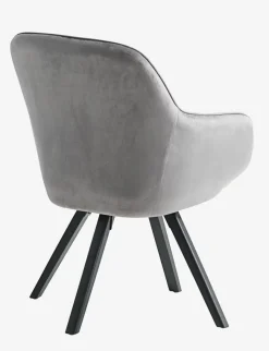 Fauteuil ONSEVIG fluweel grijs/zwart