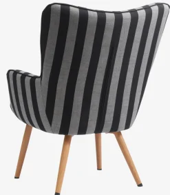 Fauteuil SIMESTED zwart/beige gestreept