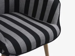 Fauteuil SIMESTED zwart/beige gestreept