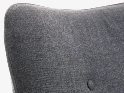 Fauteuil SKALBORG met voetenbank donkergrijze stof/eiken