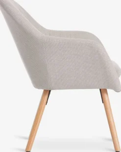 Fauteuil UDSBJERG beige stof/eiken