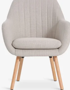 Fauteuil UDSBJERG beige stof/eiken