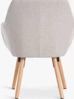 Fauteuil UDSBJERG beige stof/eiken