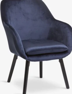Fauteuil UDSBJERG fluweel blauw/zwart