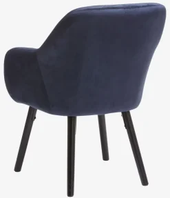 Fauteuil UDSBJERG fluweel blauw/zwart