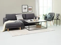 Fauteuil UDSBJERG grijze stof/eiken