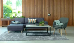 Fauteuil UDSBJERG grijze stof/eiken