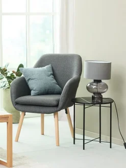 Fauteuil UDSBJERG grijze stof/eiken