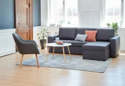 Fauteuil UDSBJERG grijze stof/eiken