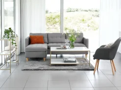 Fauteuil UDSBJERG grijze stof/eiken