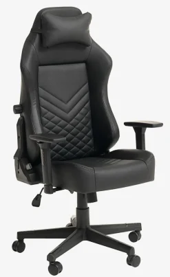 Gamestoel ABILDAA zwart kunstleer