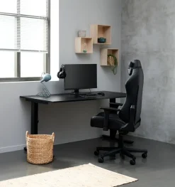 Gamestoel ABILDAA zwart kunstleer