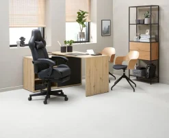 Gamestoel HALLUM met voetensteun zwart kunstleer