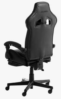 Gamestoel HALLUM met voetensteun zwart kunstleer