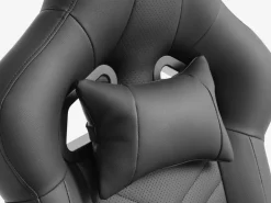 Gamestoel HALLUM met voetensteun zwart kunstleer