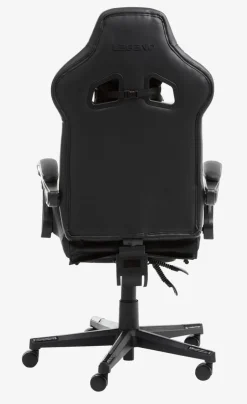 Gamestoel HALLUM met voetensteun zwart kunstleer