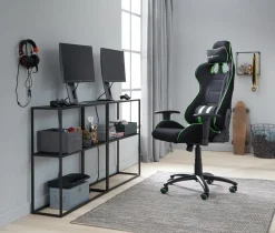 Gamestoel LAMBJERG zwart mesh/groen