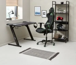 Gamestoel LAMBJERG zwart mesh/groen